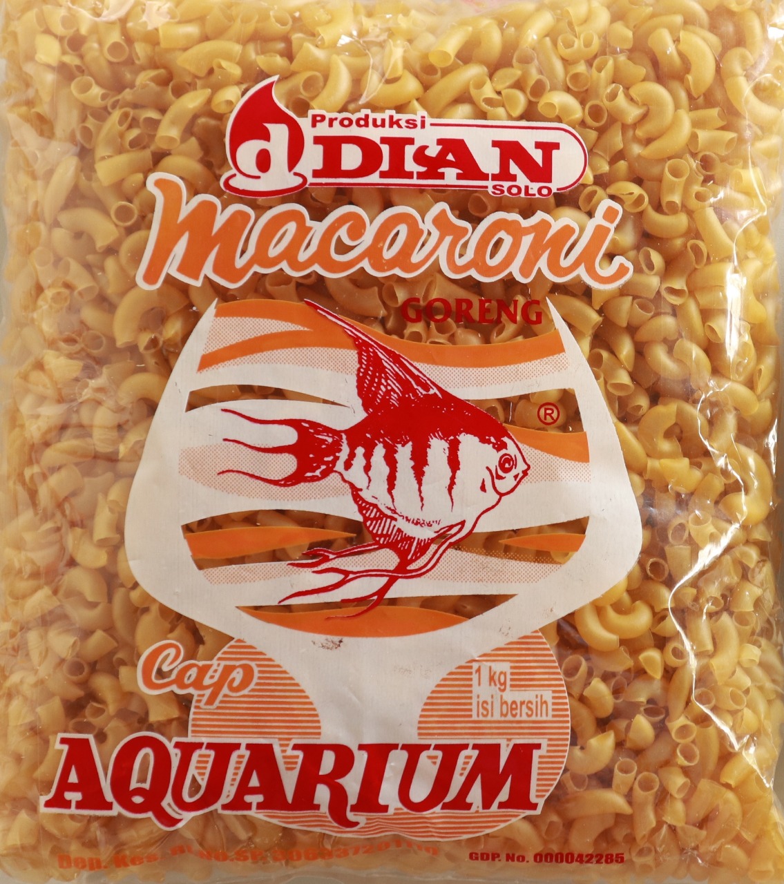 Makaroni Aquarium Merah